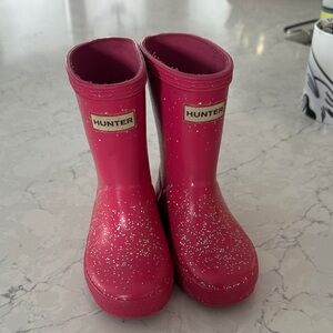 Hunter Classic Fuchsia Sparkle Rain Boots